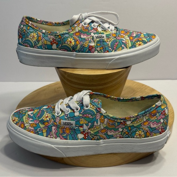 Vans Shoes Womens Size 7.5 Psychedelic Floral Mushroom Print Low Top EUC - Picture 1 of 6